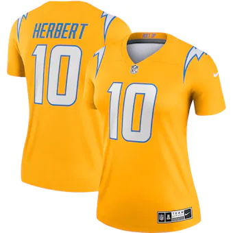 womens nike justin herbert gold los angeles chargers invert